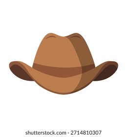 Brown cowboy hat isolated on white background. Vector stock