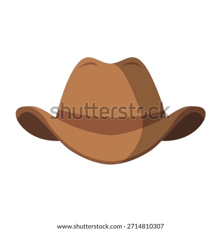 Brown cowboy hat isolated on white background. Vector stock