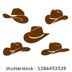 Brown cowboy hat vector icon.