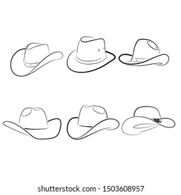 	
Brown cowboy hat vector icon.