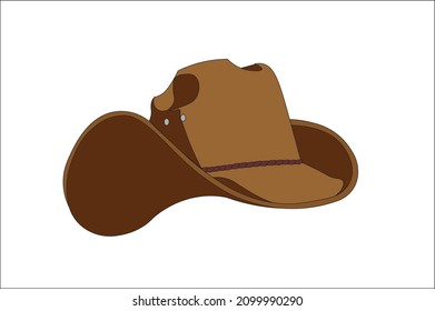 Icono vectorial de sombrero de vaquero marrón.