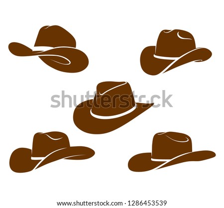 Brown cowboy hat vector icon.