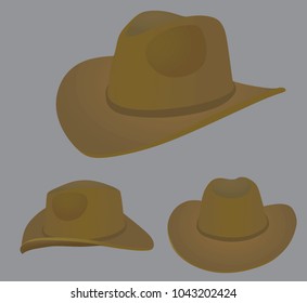 Brown cowboy hat. vector illustration