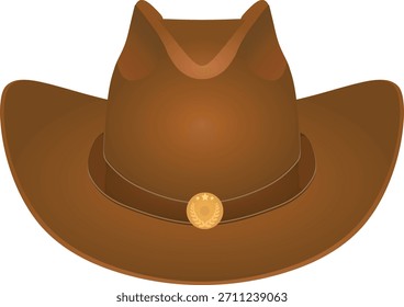 Brauner Cowboyhut. Vektorgrafik
