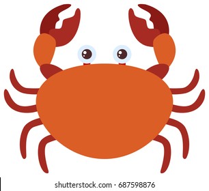 Brown crab on white background illustration