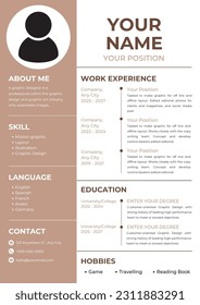 Brown Cream Aesthetic Minimalist Graphic Designer Resume