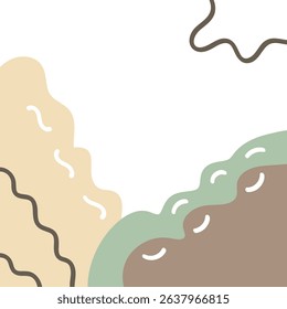 brown cream background illustration flat design border and frames