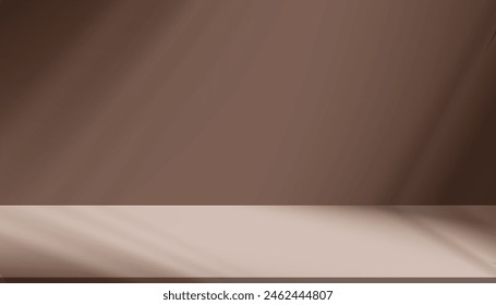 Brown Cream Color Empty Display Room Cement wall Studio Background with Beige Podium Stage Stand for Presente Cosmetic Organic Nature Products,Backdrop Banner for sale online in Autumn
