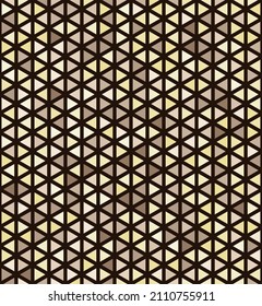 Brown, cream and yellow abstract triangle or cubes pattern thick lines background. Vector illustration.