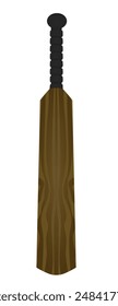 Brown cricket bat. vector illustration