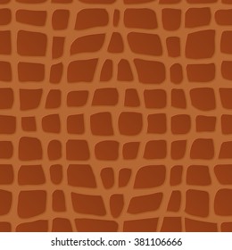 Brown Crocodile Skin Seamless Vector Pattern