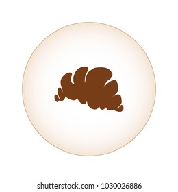 A brown croissant icon in the circle. Isolated object. Vector

