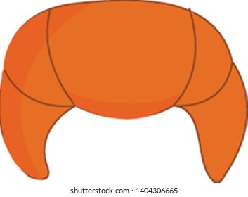 Um croissant marrom que parece delicioso, vetor, desenho a cores ou ilustração. 