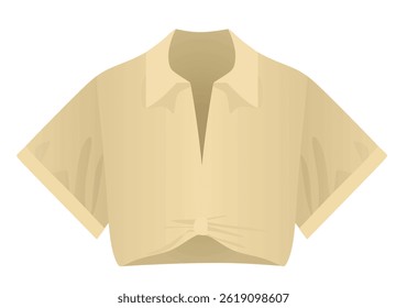 Brown crop shirt. vector illustration
