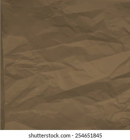 Brown crumpled paper sheet texture