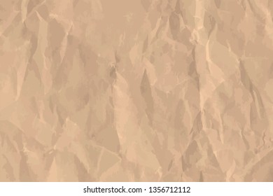 Brown Crumpled Paper Textured Background Vector