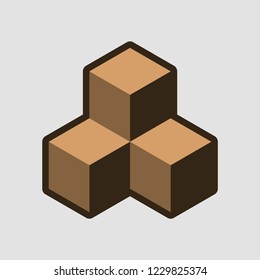 Brown cubes logo. Vector illustration.