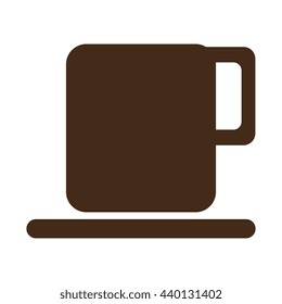 brown cup of coffee front view over isolated background,vector illustration