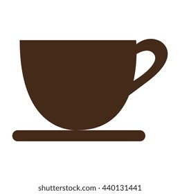 brown cup of coffee front view over isolated background,vector illustration