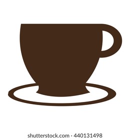 brown cup of coffee front view over isolated background,vector illustration