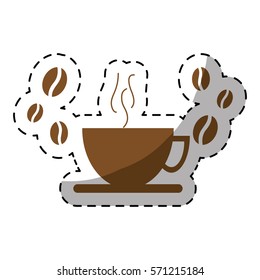 brown cup of coffee icon image, vector illustration