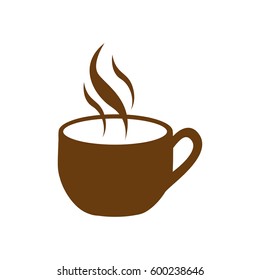 brown cup coffee with smoke vector illustration
