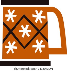 Brown cup geometric illustration isolated on background