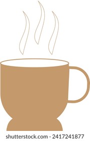 Brown cup of hot coffee