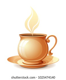 brown cup with hot drink