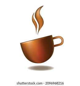 Brown cup, logo. Vector illustration isolated on white background.