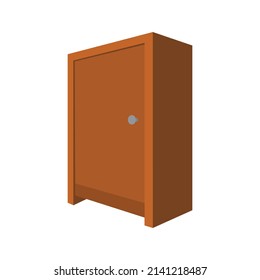 Brown cupboard icon. Vector image