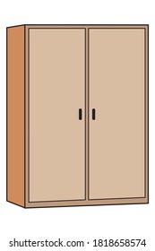 brown cupboard vector illustration,isolated on white background for education,top view