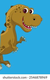 brown cute dinosaur vector illustration