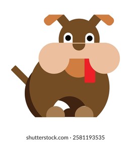 brown cute dog cartoon work