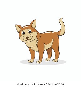 brown cute dog standing vector