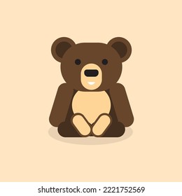 brown cute grizzly bear vector design. suitable for children's design such as school books.