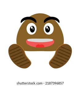 brown cute mushroom character illustration