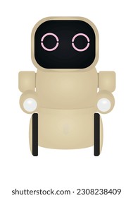 Brown cute robot. vector illustration