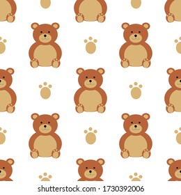 Brown Teddy Bear Seamless Pattern Vector Stock Vector (Royalty Free ...