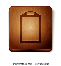Brown Cutting board icon isolated on white background. Chopping Board symbol. Wooden square button. Vector Illustration