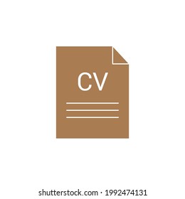 brown cv paper icon vector illustration