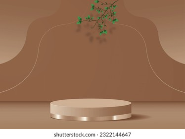 Brown Cylinder Podiums in a Cartoon Twist - Adding Quirky Decorative Touches
