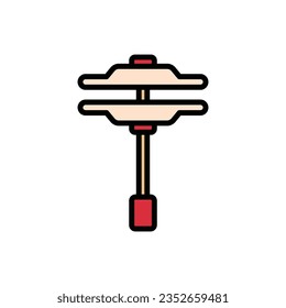 Brown Cymbal Icon Vector Illustration