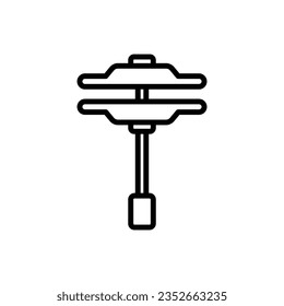 Brown Cymbal Outline Icon Vector Illustration