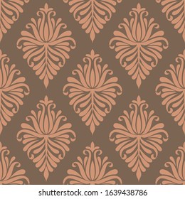 Brown damask seamless pattern elements, Seamless vector pattern. Vector texture for wallpapers, backdrops and page fill. Ideal for greeting card or backdrop template design