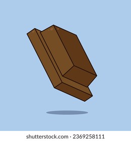 Brown Dark Chocolate bar Icon Vector Illustration
