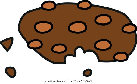 Brown dark chocolate chip cookie bite