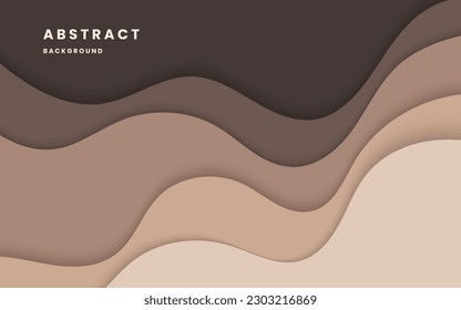 Brown to dark gradient backgrounds dynamic wavy light and shadow. liquid abstract background. modern elegant design background. illustration vector 10 eps.