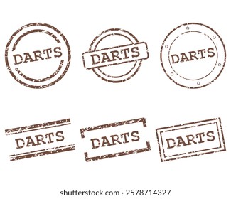 Brown darts stamps on white