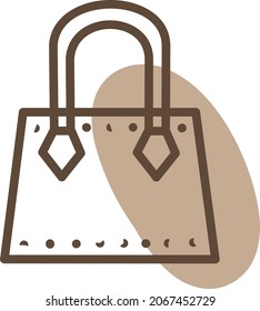 Braune Ziertasche, Illustration, Vektorgrafik, auf weißem Hintergrund.